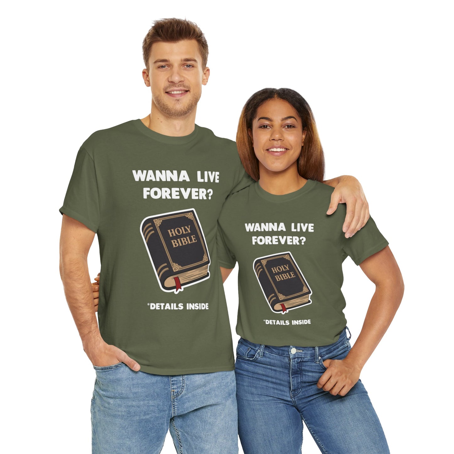 "Wanna Live Forever?" Unisex Heavy Cotton Tee