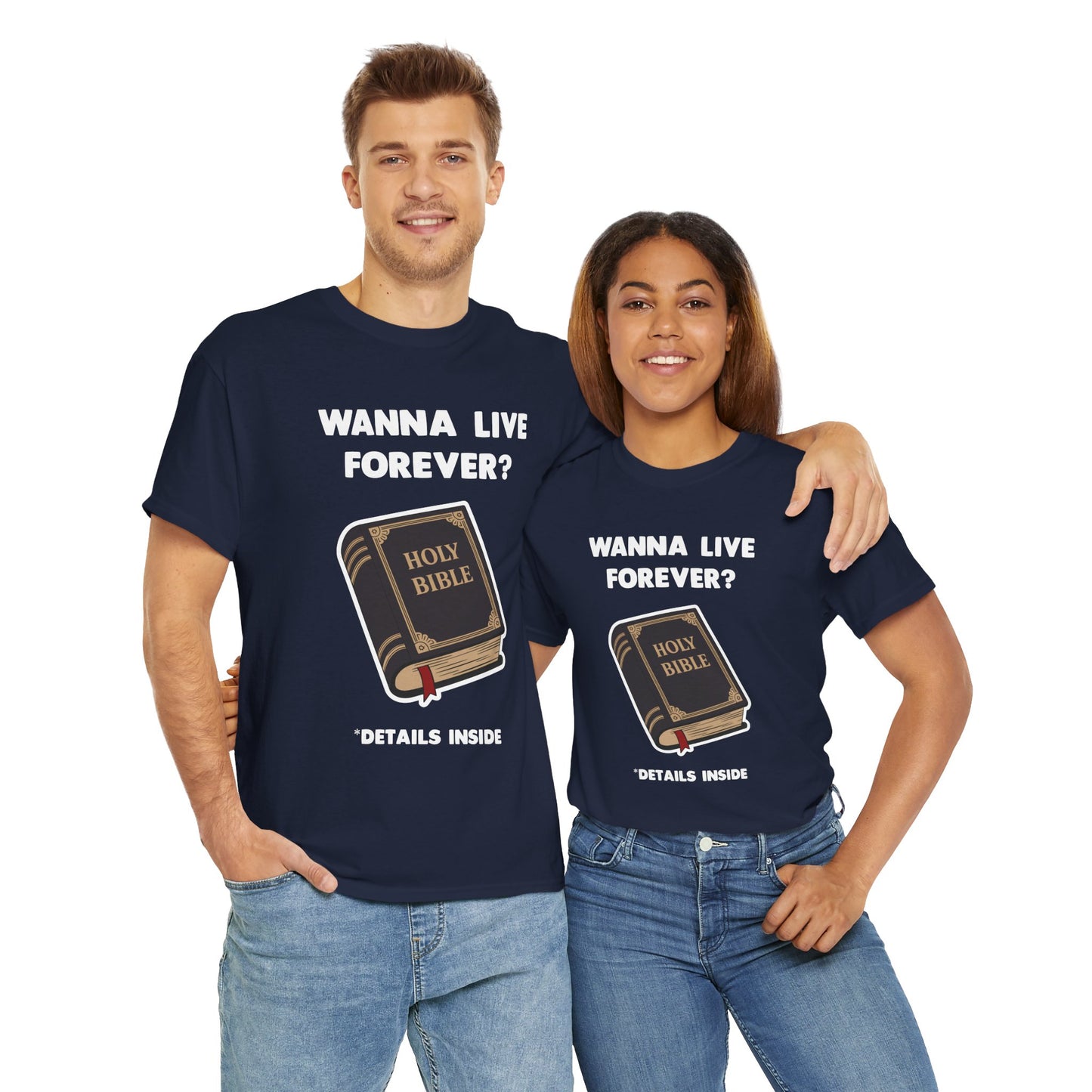 "Wanna Live Forever?" Unisex Heavy Cotton Tee