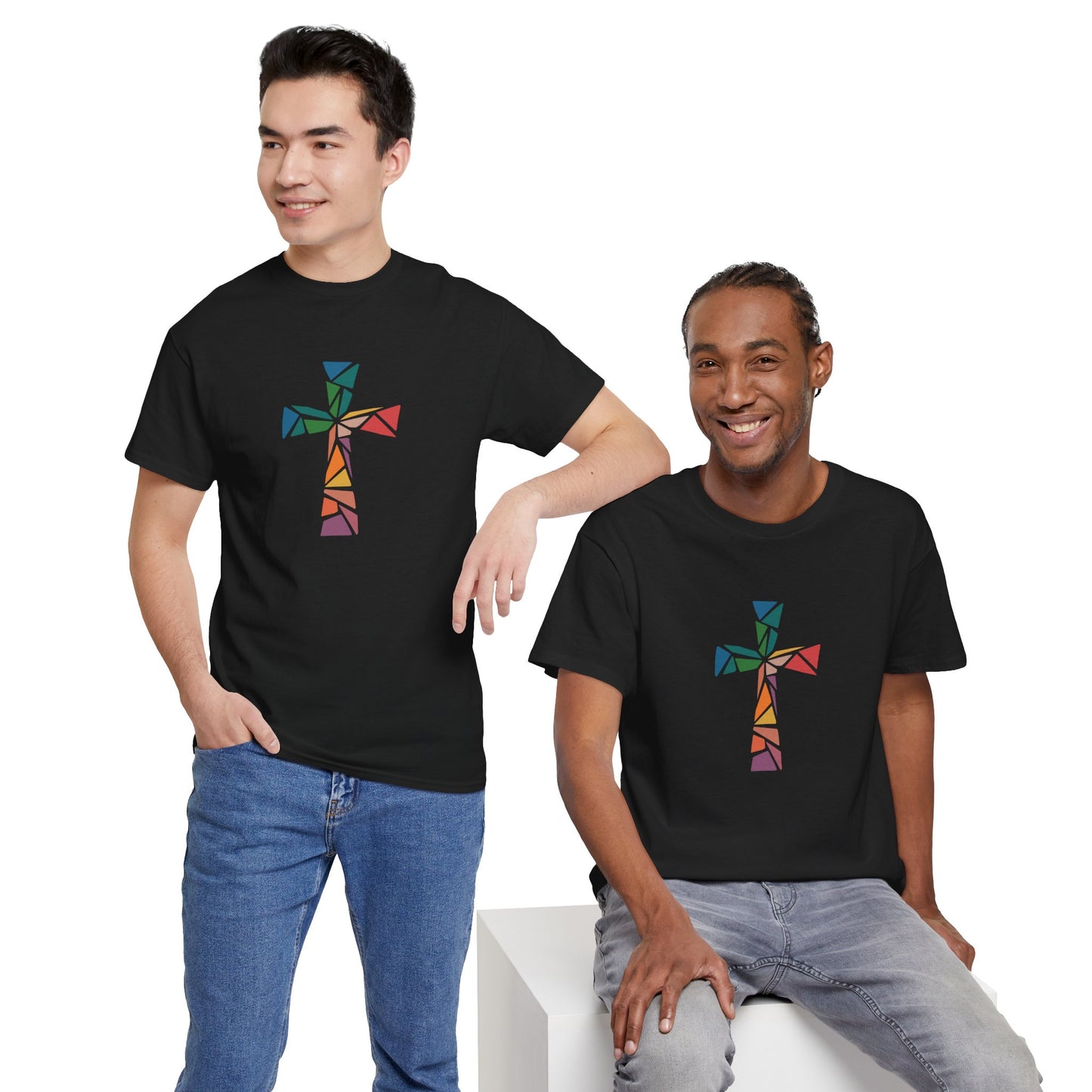 "Mosaic Cross" Unisex Heavy Cotton Tee