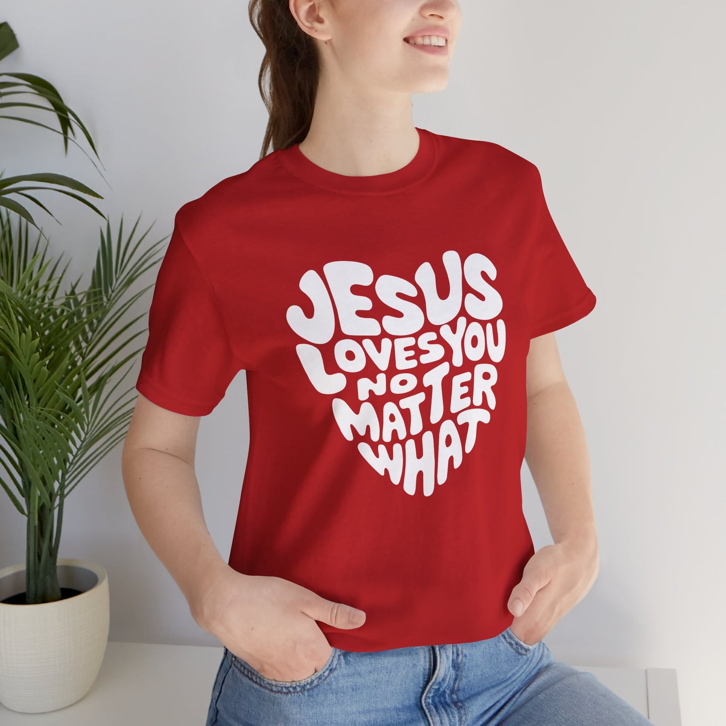 "Jesus Loves You" Women's Jersey Short Sleeve Tee