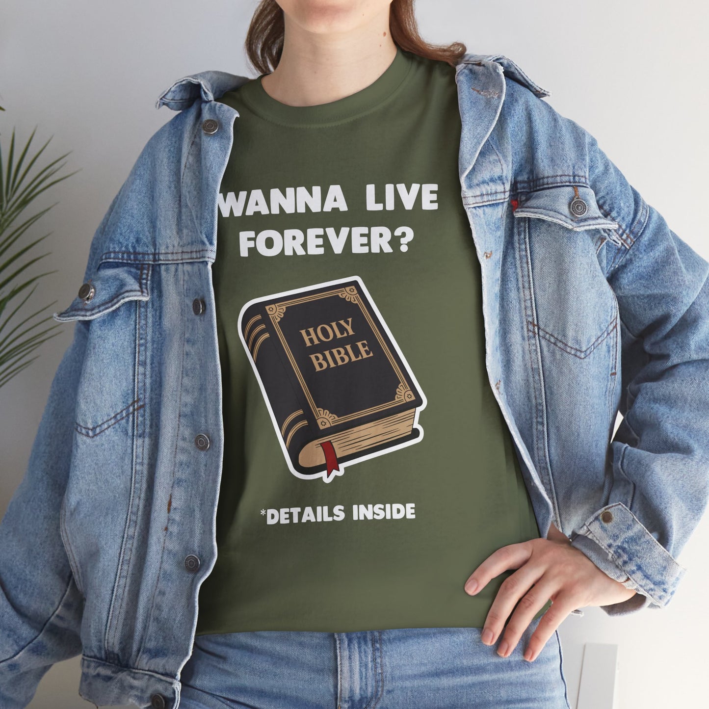 "Wanna Live Forever?" Unisex Heavy Cotton Tee