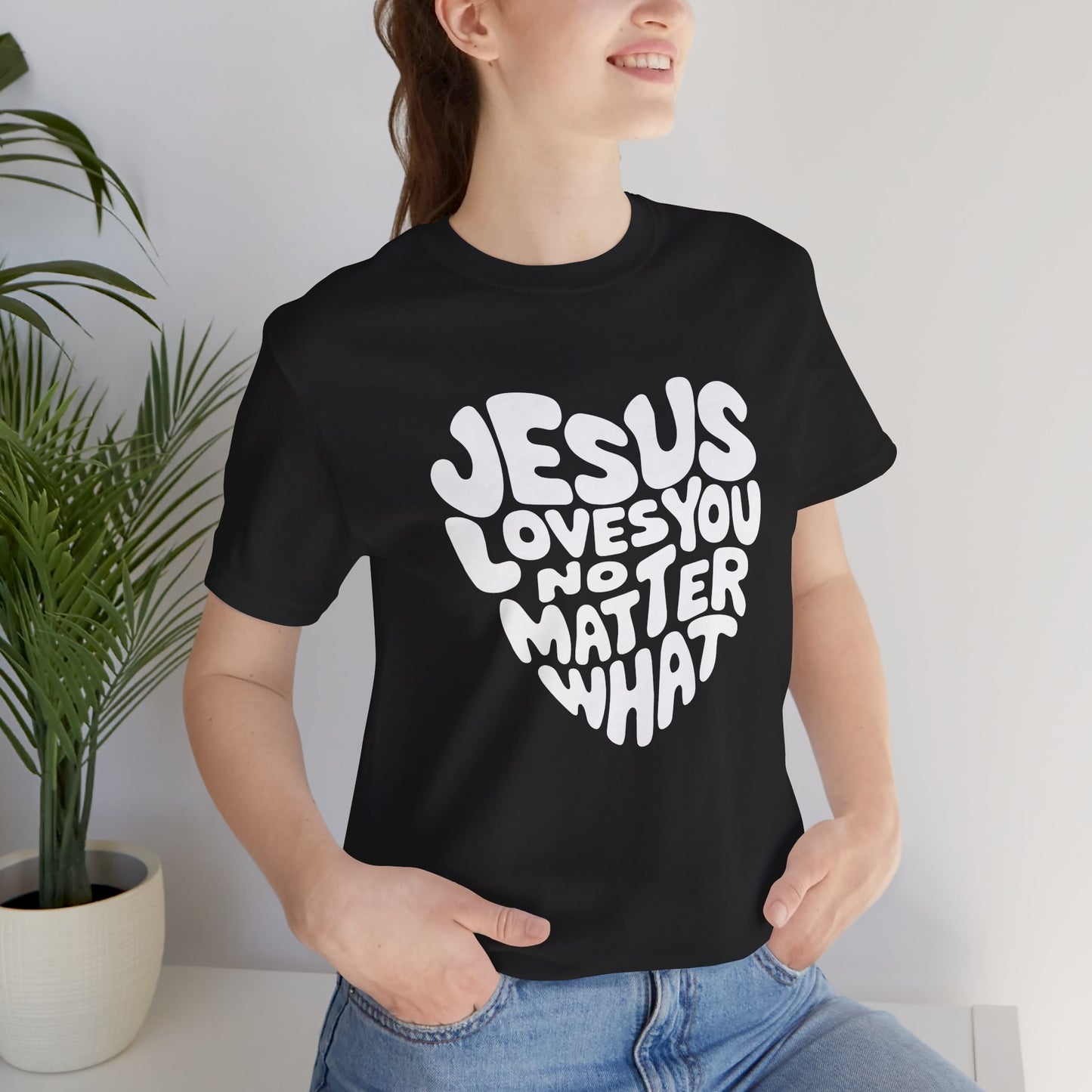"Jesus Loves You" Women's Jersey Short Sleeve Tee