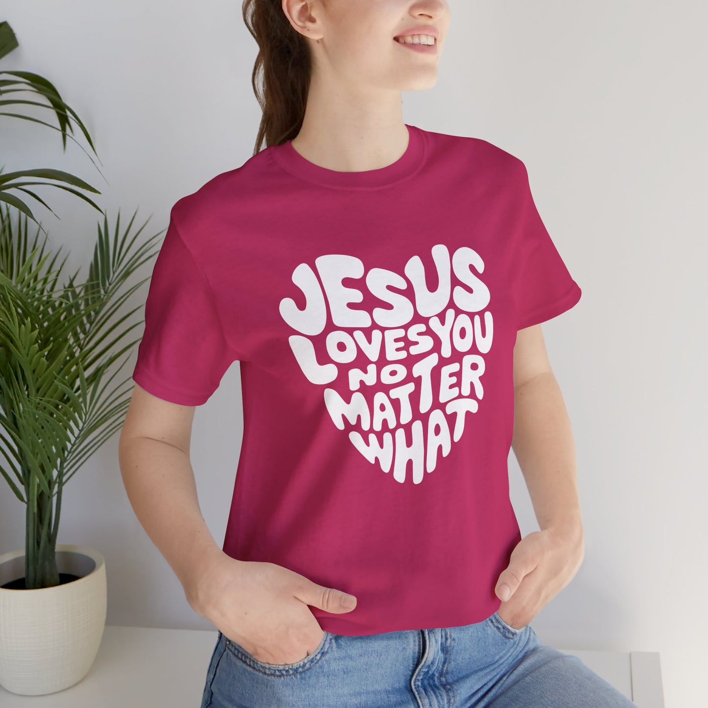 "Jesus Loves You" Women's Jersey Short Sleeve Tee