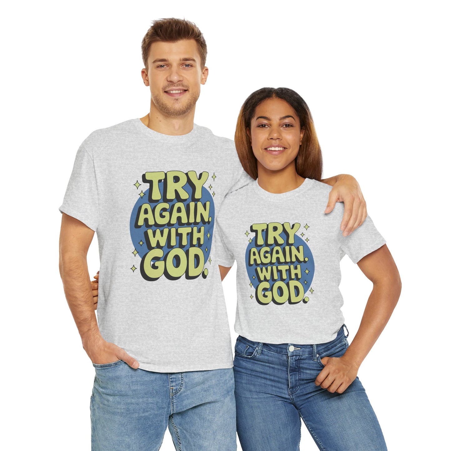 "Try Again" Unisex Heavy Cotton Tee
