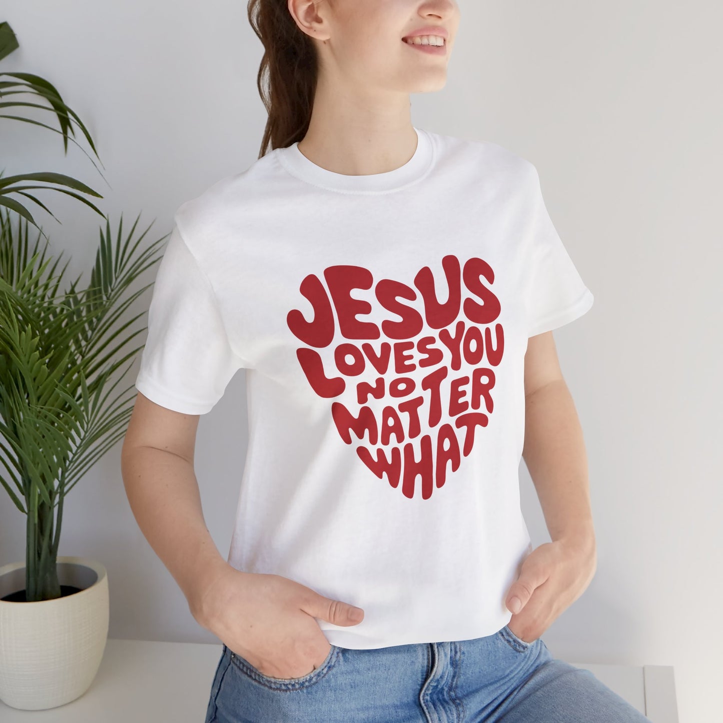"Jesus Loves You" Women's Jersey Short Sleeve Tee
