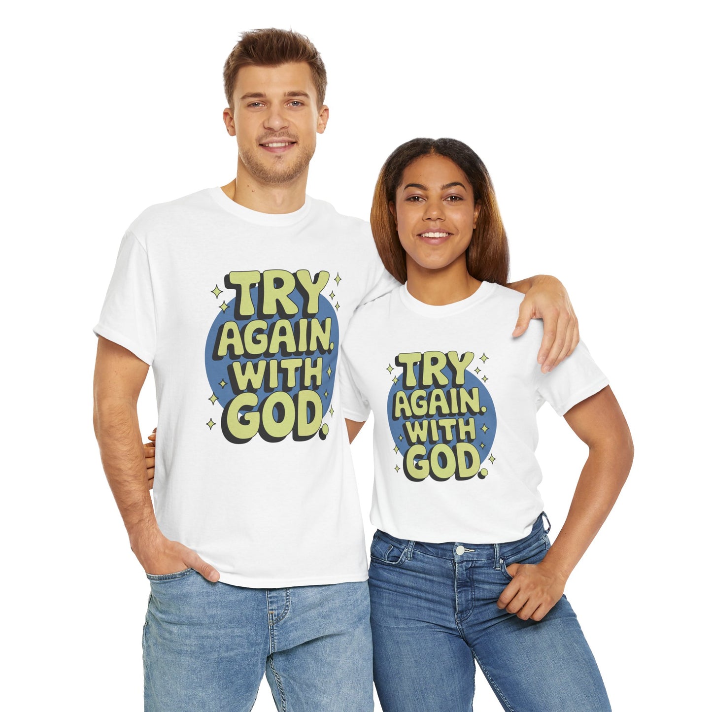 "Try Again" Unisex Heavy Cotton Tee